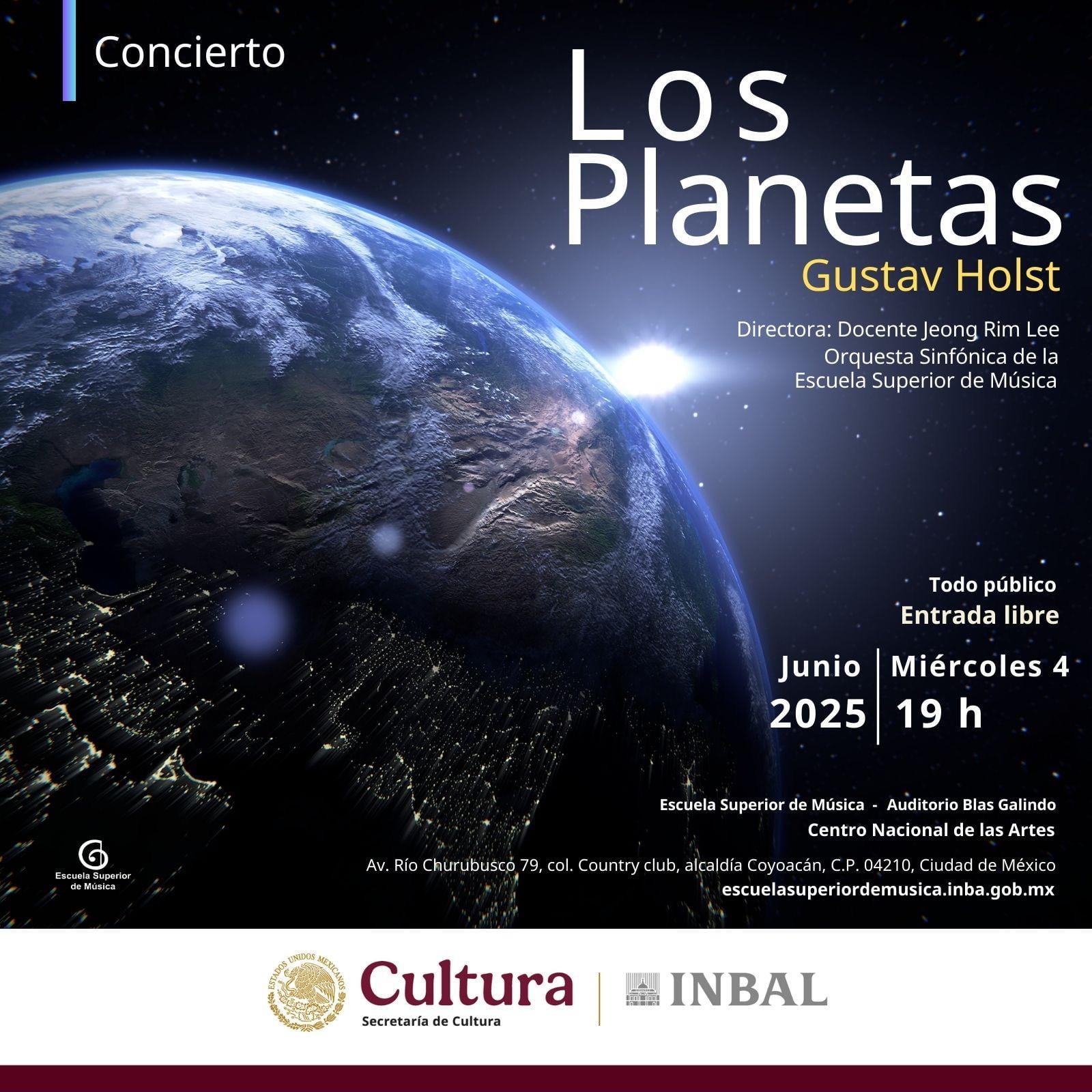 Concierto Los Planetas de Gustav Holst en Cenart