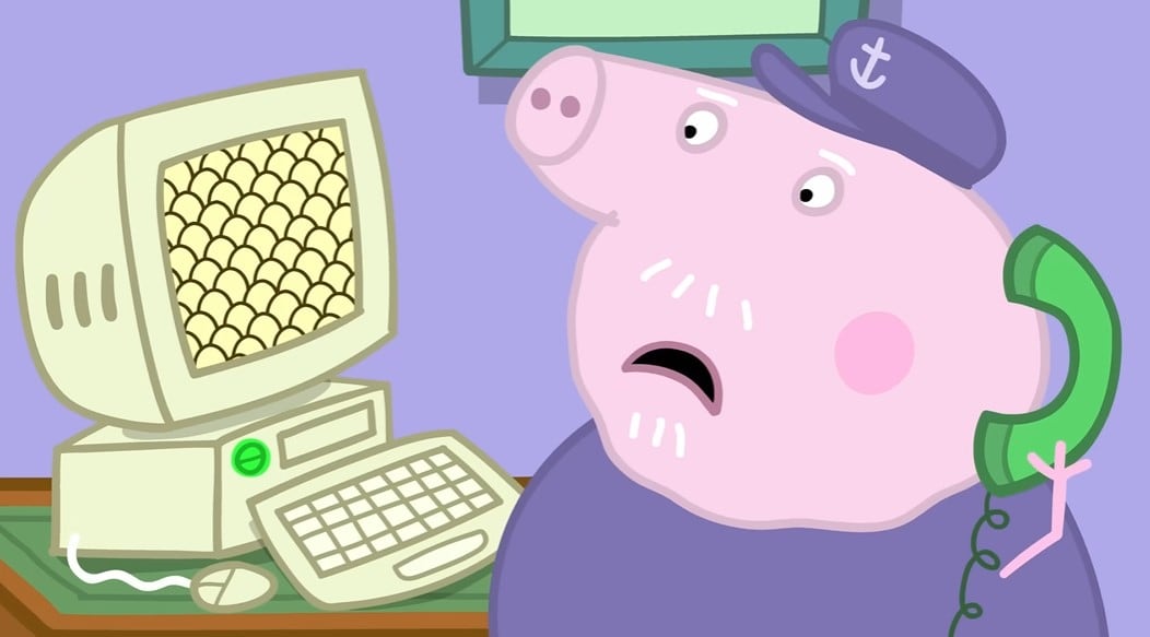 La nueva computadora de Abuelo Cerdito y Peppa Pig