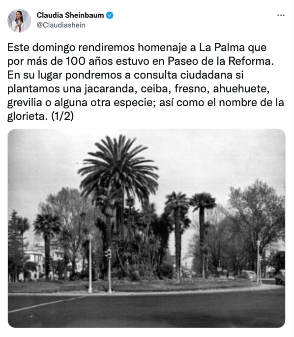 Tuit Claudia Sheinbaum