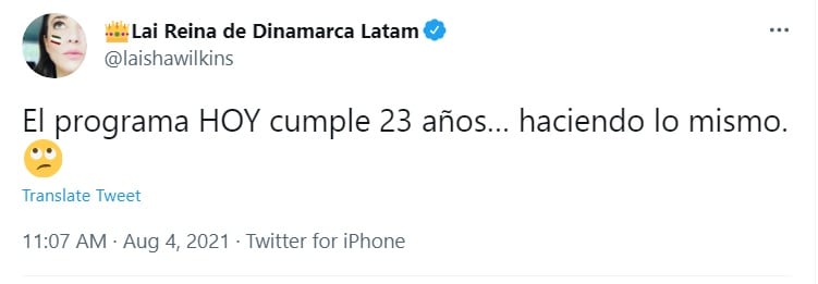 Laisha Wilkins arremete contra el programa Hoy