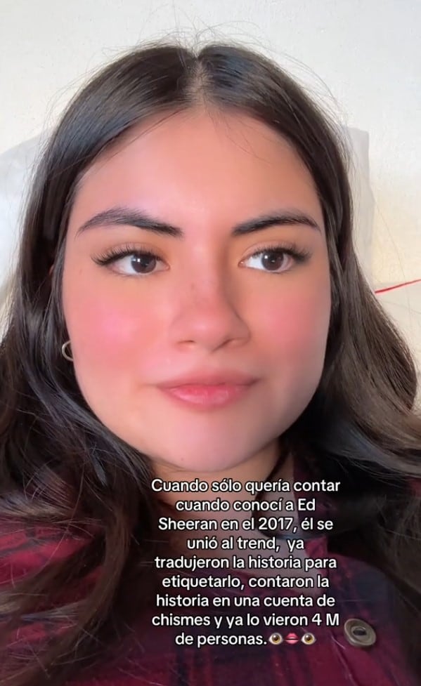 Fan de Ed Sheeran contando historia en TikTok