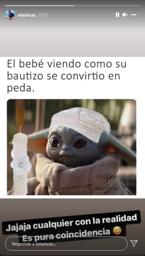 Última historia de Eduin Caz antes de borrar su contenido de Instagram