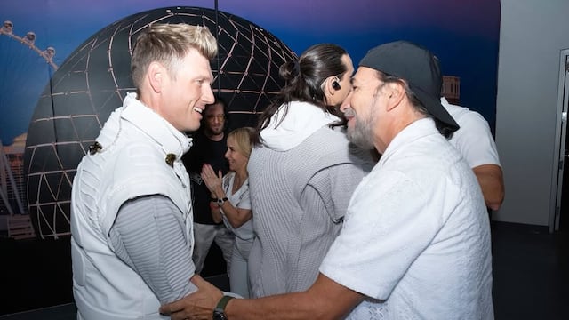 Marco Antonio Solís con Nick Carter de los Backstreet Boys.