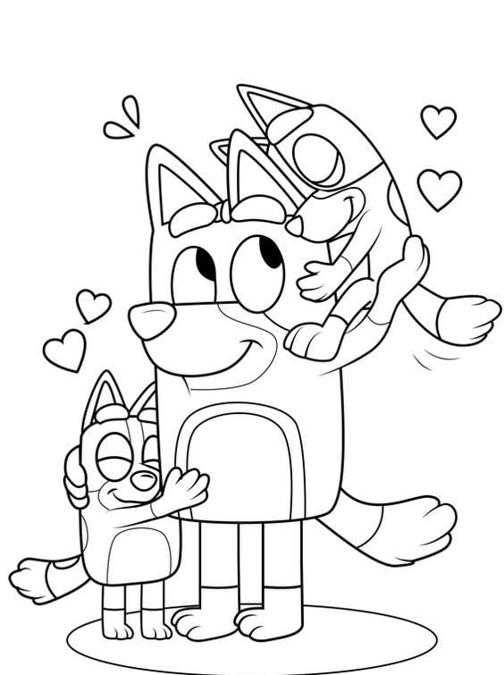 Dibujos de Bluey para San Valentín