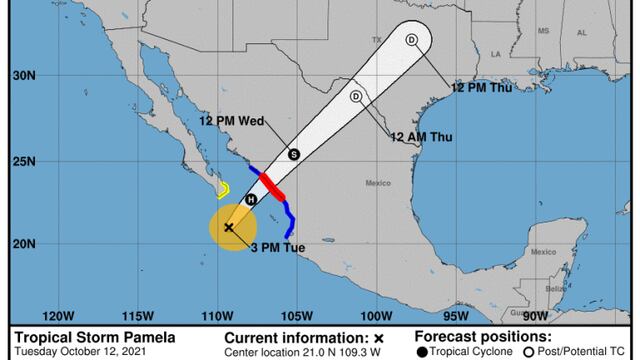 Huracán ‘Pamela’ se debilita a tormenta tropical