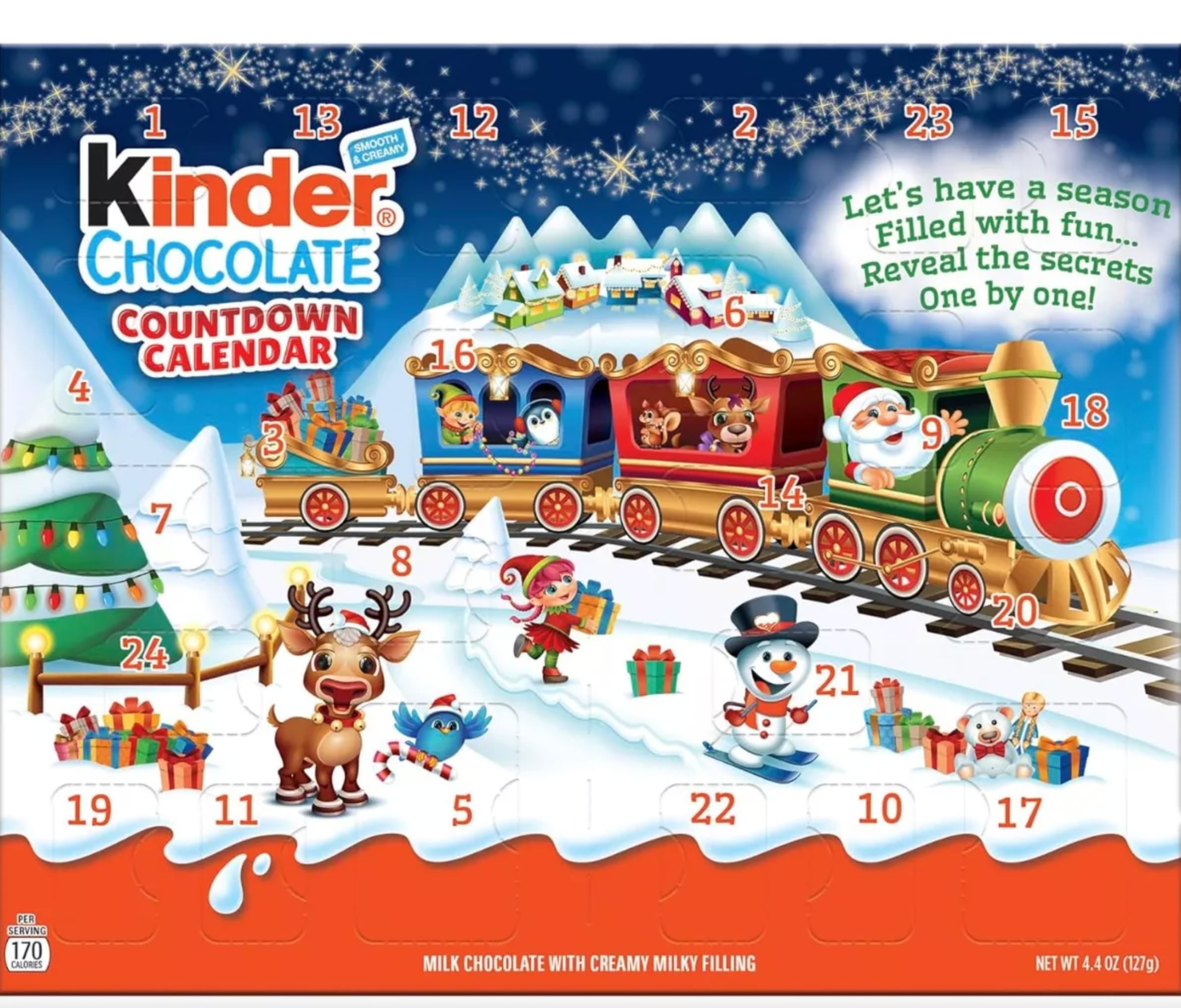 Calendario de Adviento Huevo Kinder plano