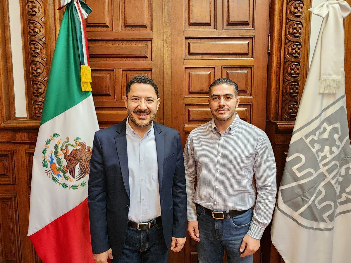 Martí Batres y Omar García Harfuch la mañana del 9 de septiembre