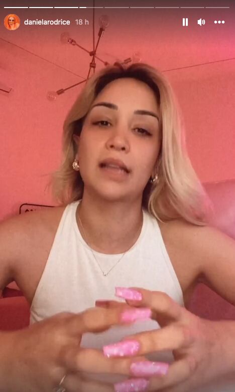Daniela Rodrice en sus historias de Instagram.