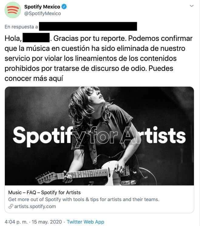 Spotify elimina a Johnny Escutia