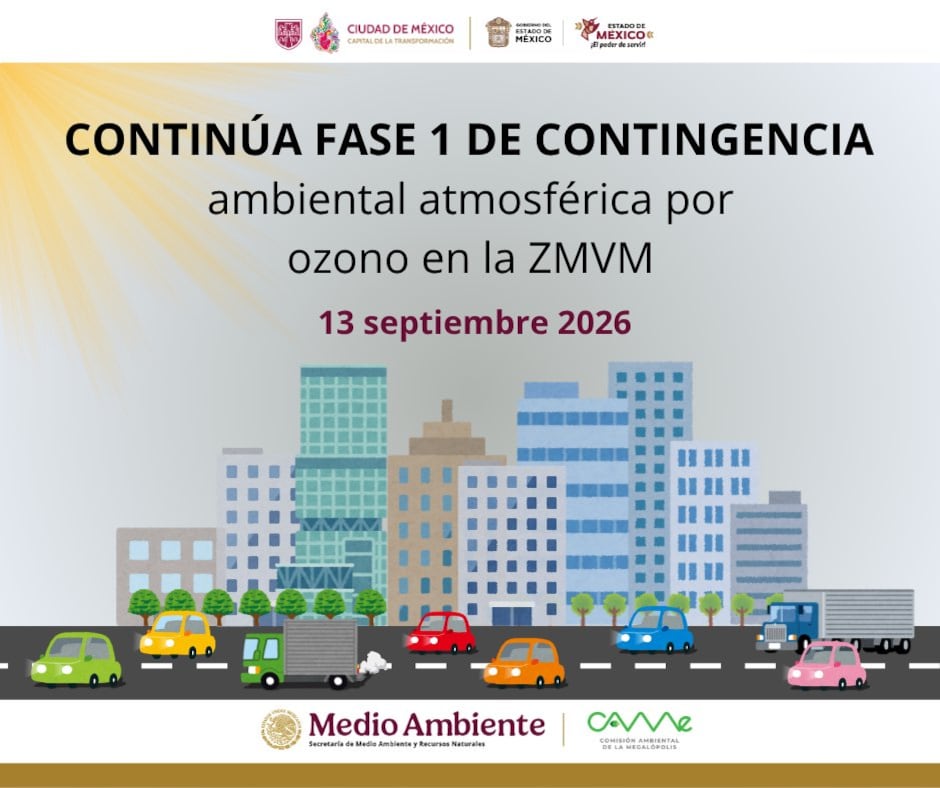 Se mantiene la Fase 1 de Contingencia Ambiental este domingo en CDMX