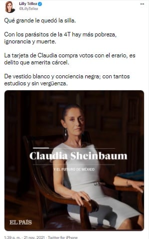 Tuit de Lilly Téllez
