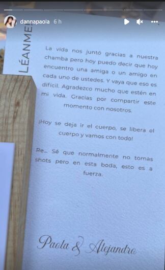 Danna Paola revela detalles de boda de Paola Zurita.