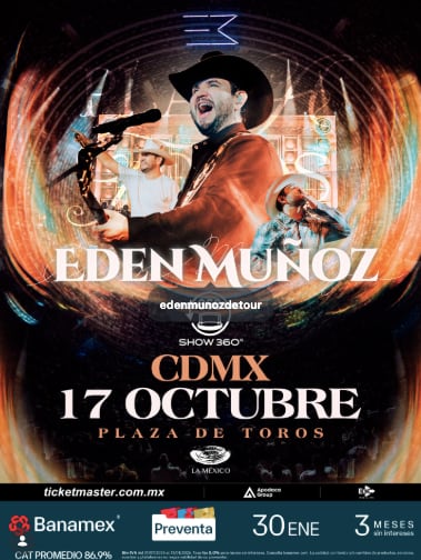 Edén Muñoz ofrecerá un concierto en Plaza de Toros