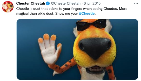 En 2015, Chester Cheetos reveló el nombre del polvo naranja