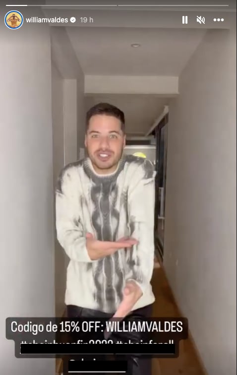 William Valdés promociona ropa en sus redes sociales