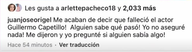 Pepillo Origel 'mata' a Guillermo Capetillo.