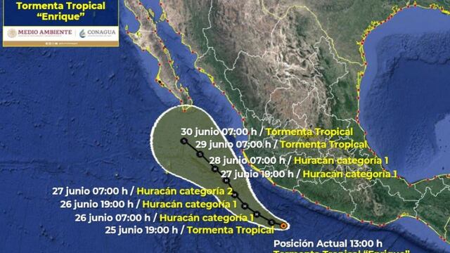 Tormenta tropical ‘Enrique’ podría convertirse en huracán