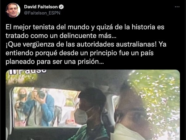 David Faitelson defendió a Novak Djokovic
