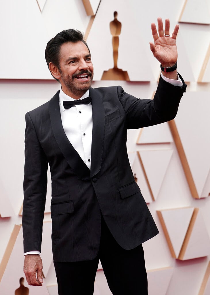 Eugenio Derbez arrives at the Oscars on Sunday, March 27, 2022, at the Dolby Theatre in Los Angeles. (AP Photo/Jae C. Hong)