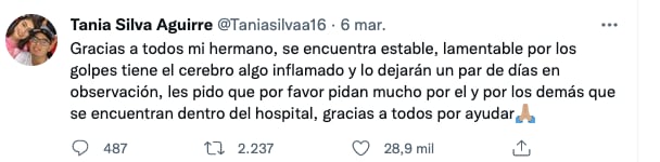 Hermana de 'Chava' Silva Aguirre
