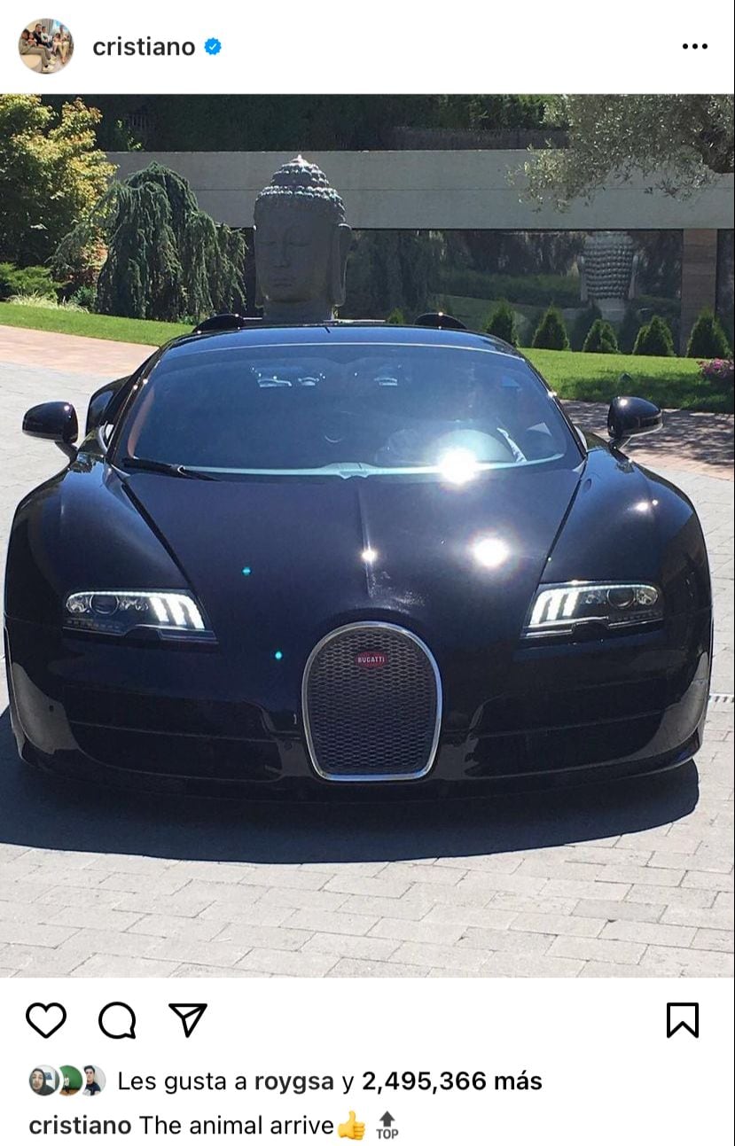 El Bugatti Veyron Sport Vitesse es una de las adquisiciones más recientes de la colección de Cristiano Ronaldo.