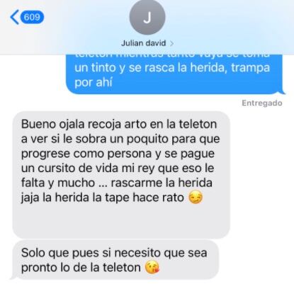 Mensajes del exnovio