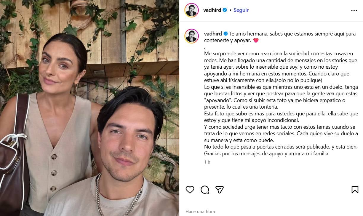 Vadhir Derbez comparte mensaje para Aislinn Derbez