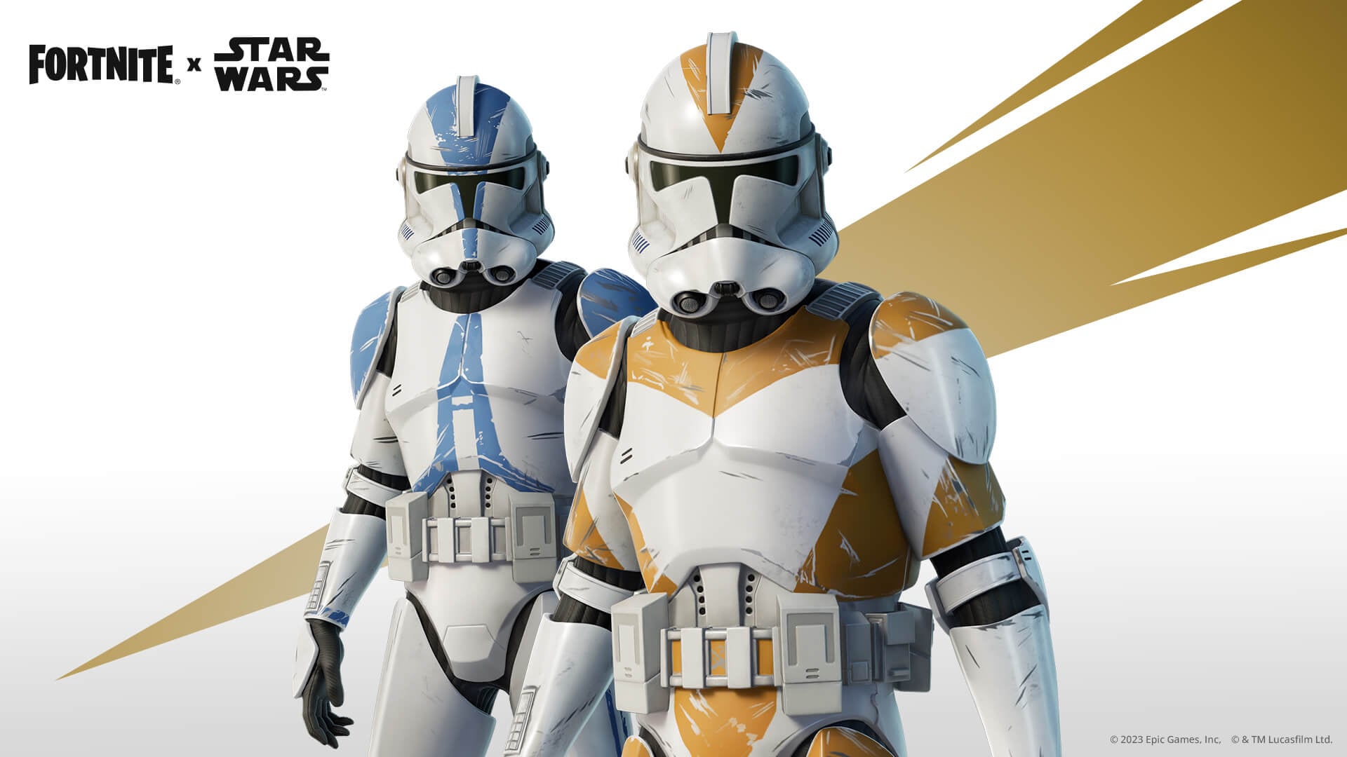 Soldado de la Legión 501, un miembro de élite de la Legión 501, y Soldado del 212 en Fortnite x Star Wars