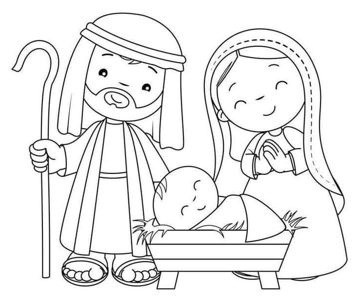Dibujos de nacimiento de Navidad para colorear
