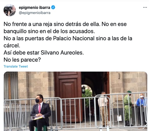 Tuit de Epigmenio Ibarra