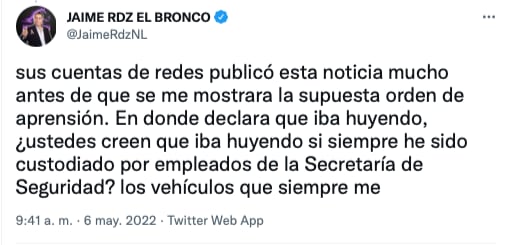 Jaime Rodríguez Calderón cuenta la verdad de su detención/@JaimeRdzNL