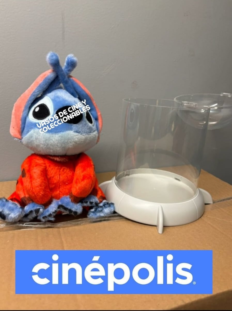 La palomera de Stitch y el vaso coleccionable de Cinépolis para el live action de Lilo Stitch