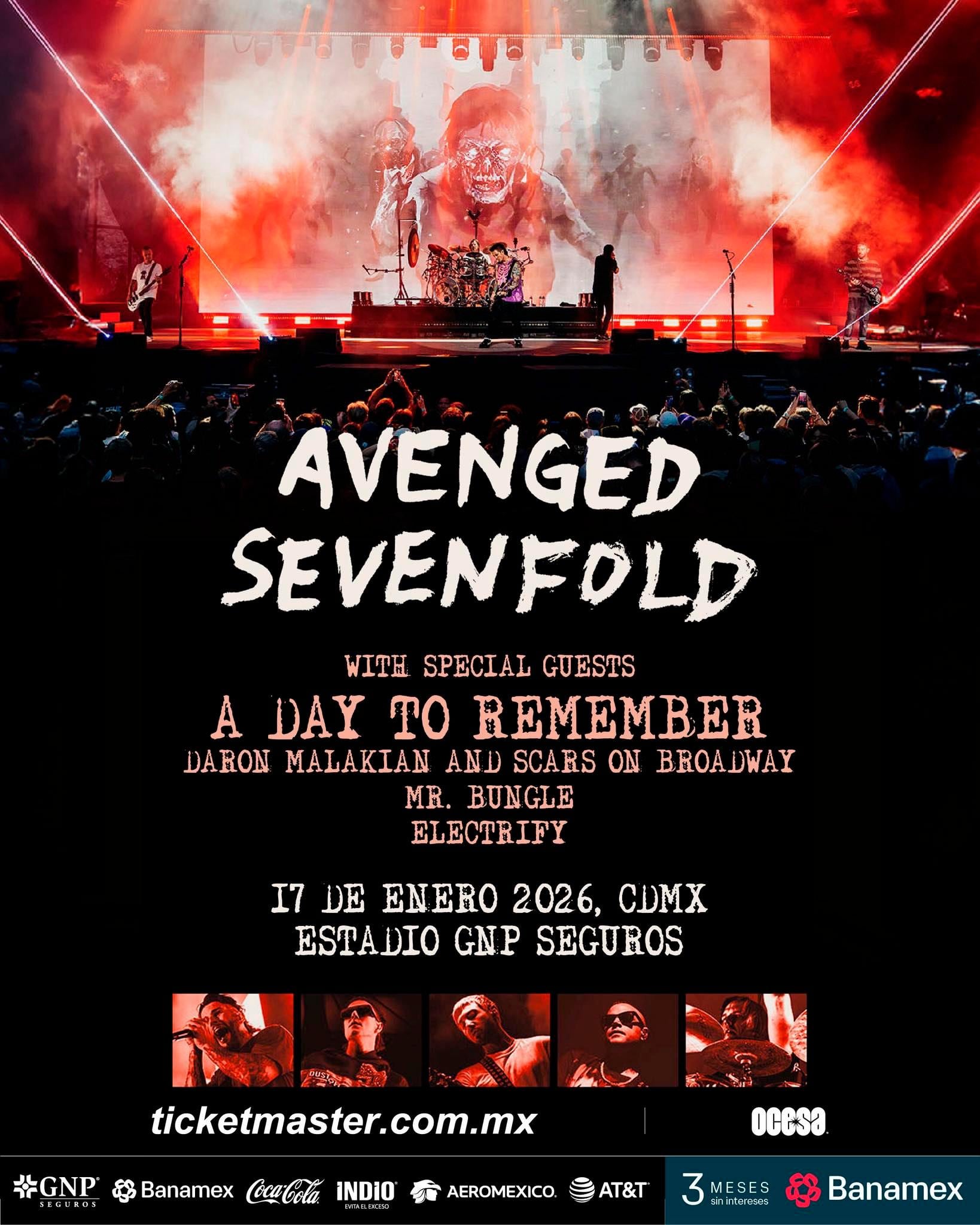 Concierto Avenged Sevenfold en el Estadio GNP Seguros