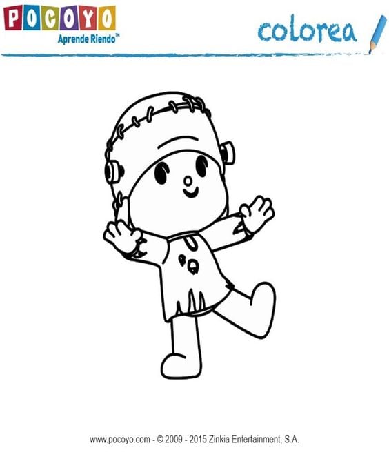 Dibujos de Pocoyó Halloween para colorear