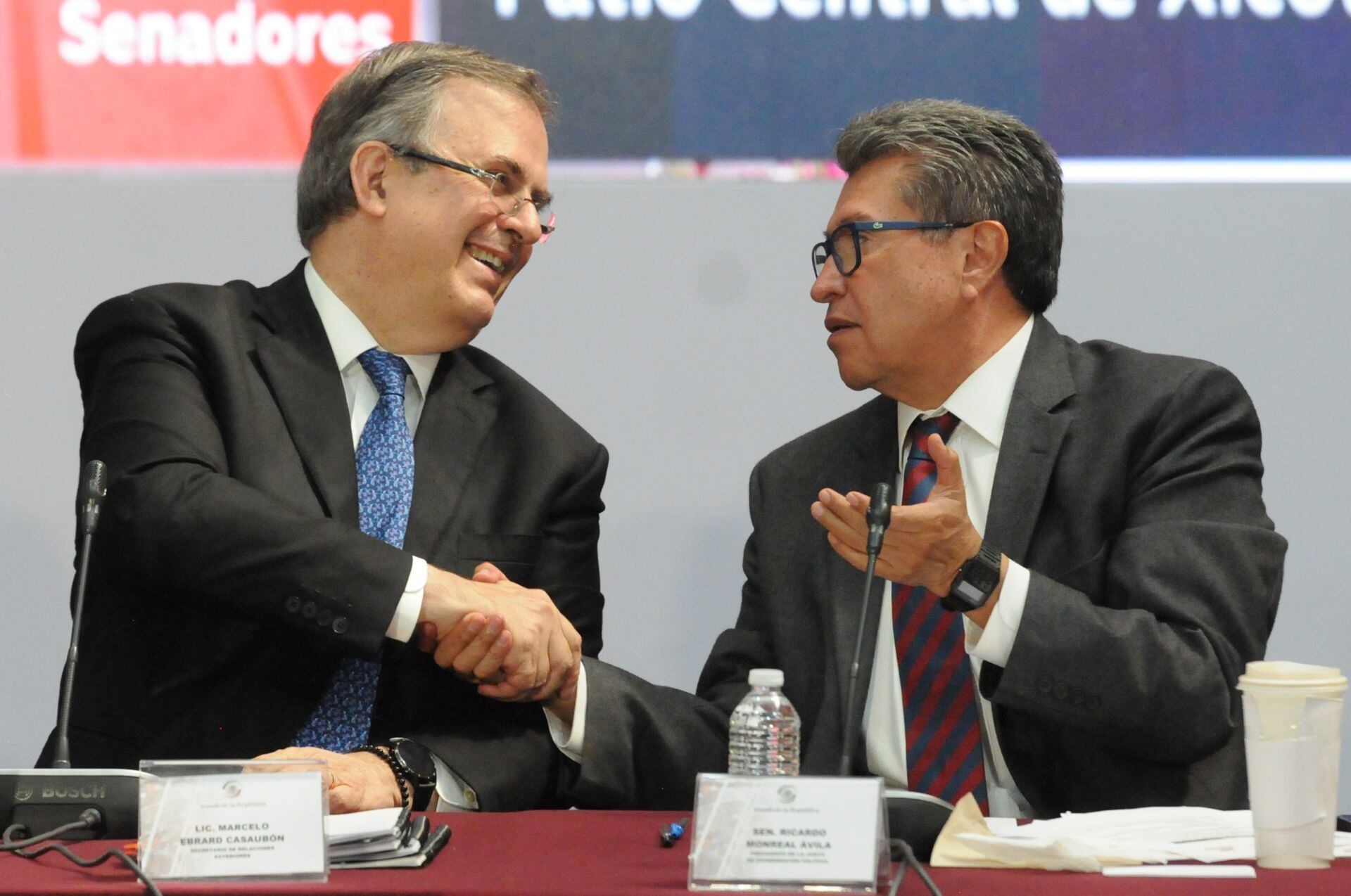 Marcelo Ebrard y Ricardo Monreal el 31 de enero de 2023