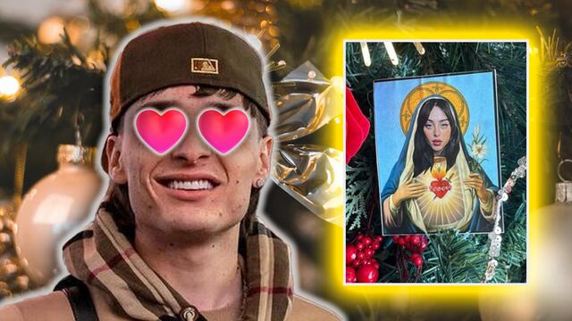 Peso Pluma pone una Santa Nicki Nicole en su árbol de Navidad