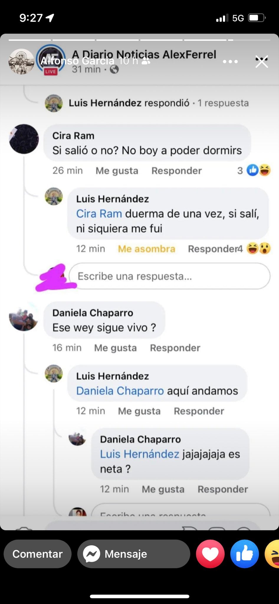 Captura de pantalla asegurando que no le pasó nada al hombre tragado por la coladera