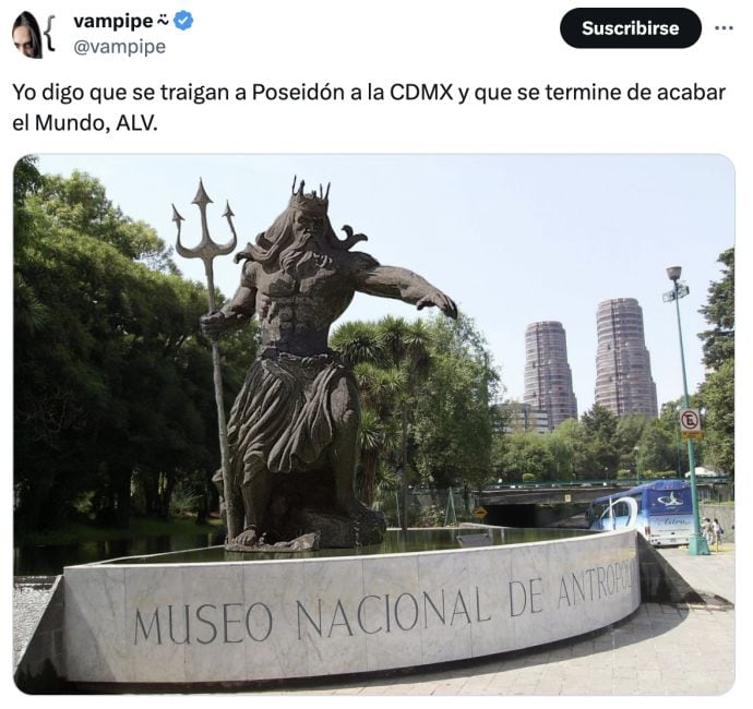 Memes de la estatua de Poseidón en Yucatán