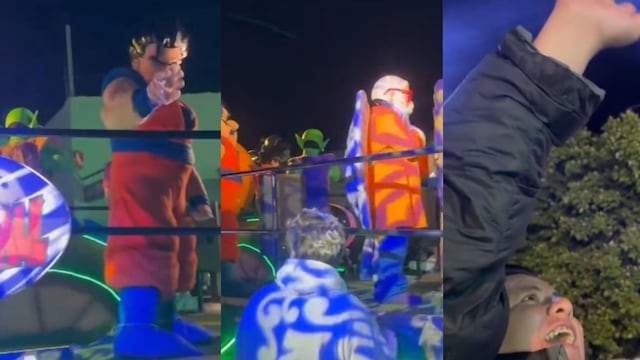VIDEO: Papá se divirtió más que el hijo al ver personaje de Dragon Ball durante cabalgata de Reyes Magos