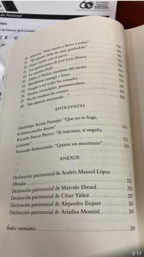 El Rey del Cash, índice y entrevistados