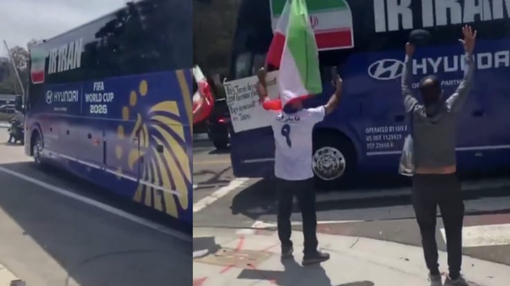 Así hostigaron en Estados Unidos al autobús de Irán antes de su partido del Mundial 2026