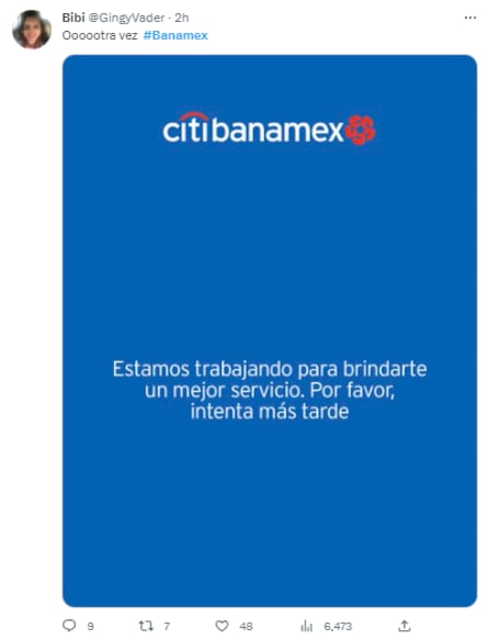 Comentarios Twitter por la falla de Banamex en pleno viernes de quincena