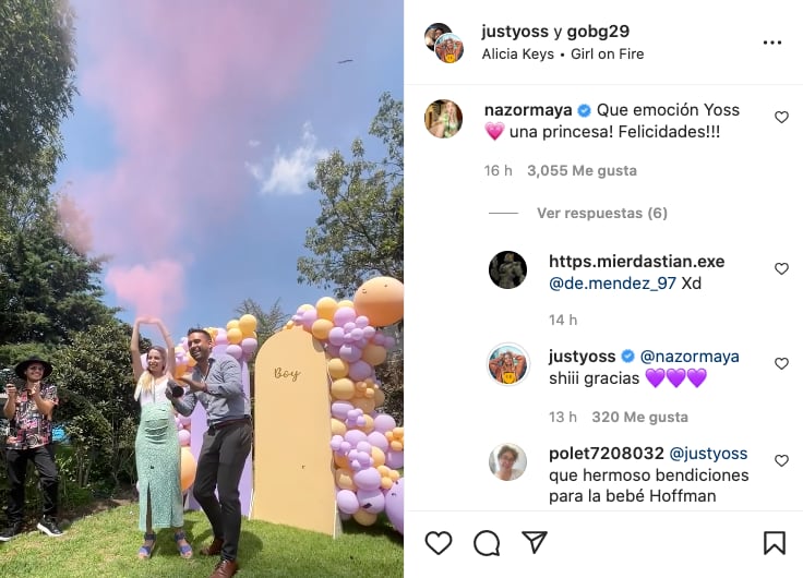 Nazor Maya felicita a YosStop por su embarazo
