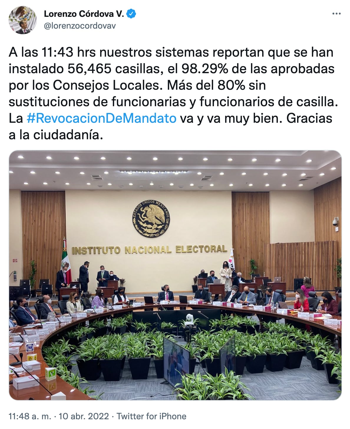 Lorenzo Córdova reporta instalación de casillas