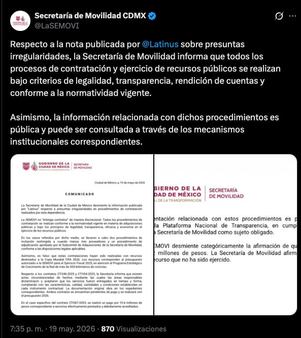 Semovi desmiente a Latinus