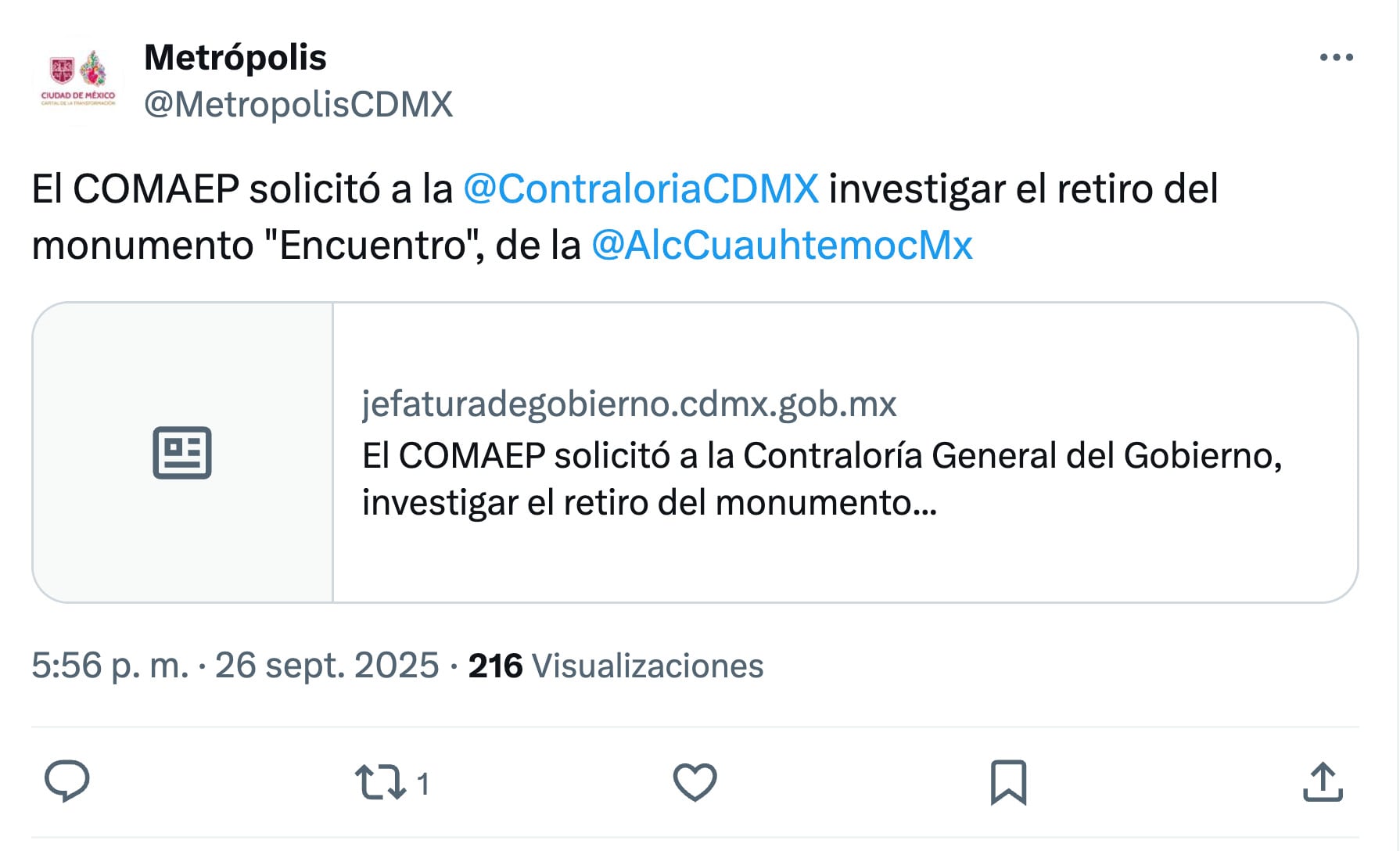 COMAEP pide investigación por retiro de estatuas de Fidel Castro y Che Guevara