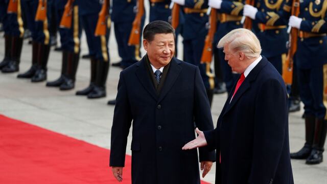Donald Trump presidente de los Estados Unidos junto a Xi Jinping, presidente de la República Popular China