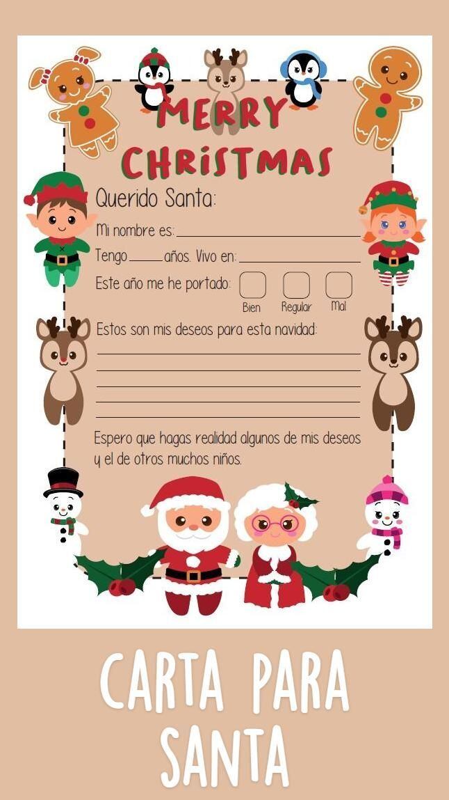 Carta para Santa Claus en Navidad