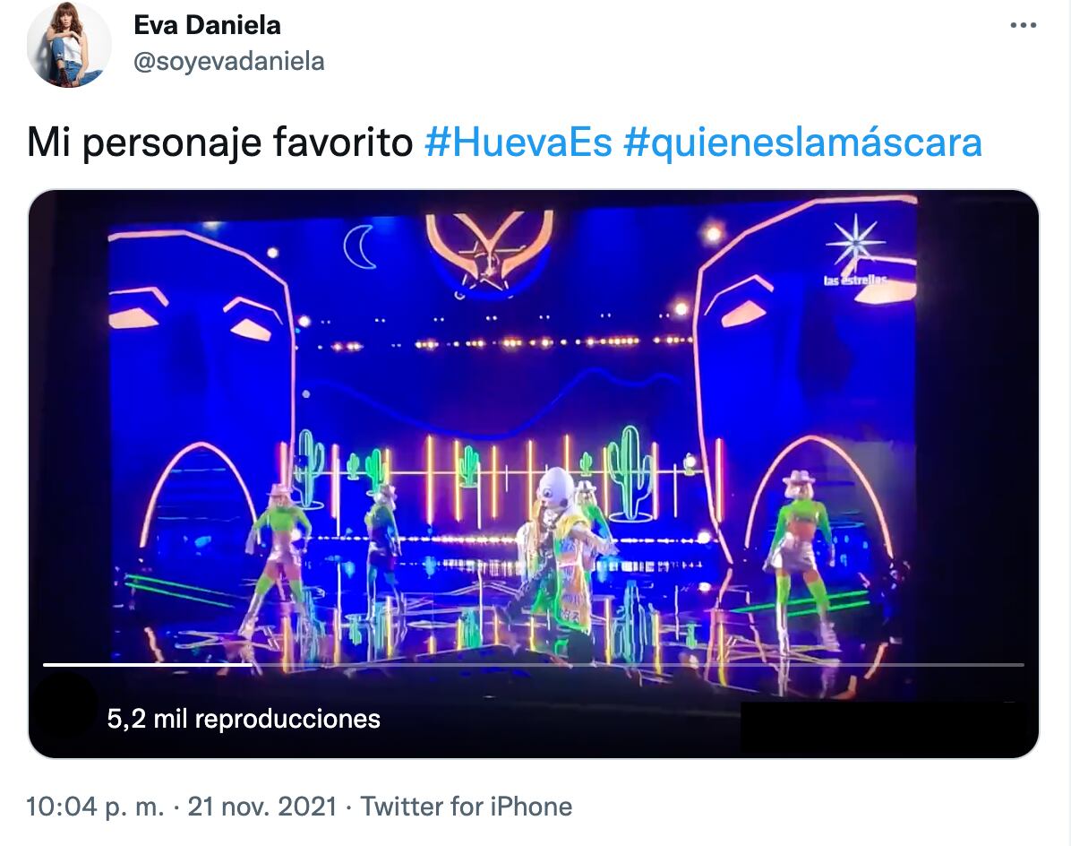 Eva Daniela sobre Hueva en 'Quién es la Máscara'