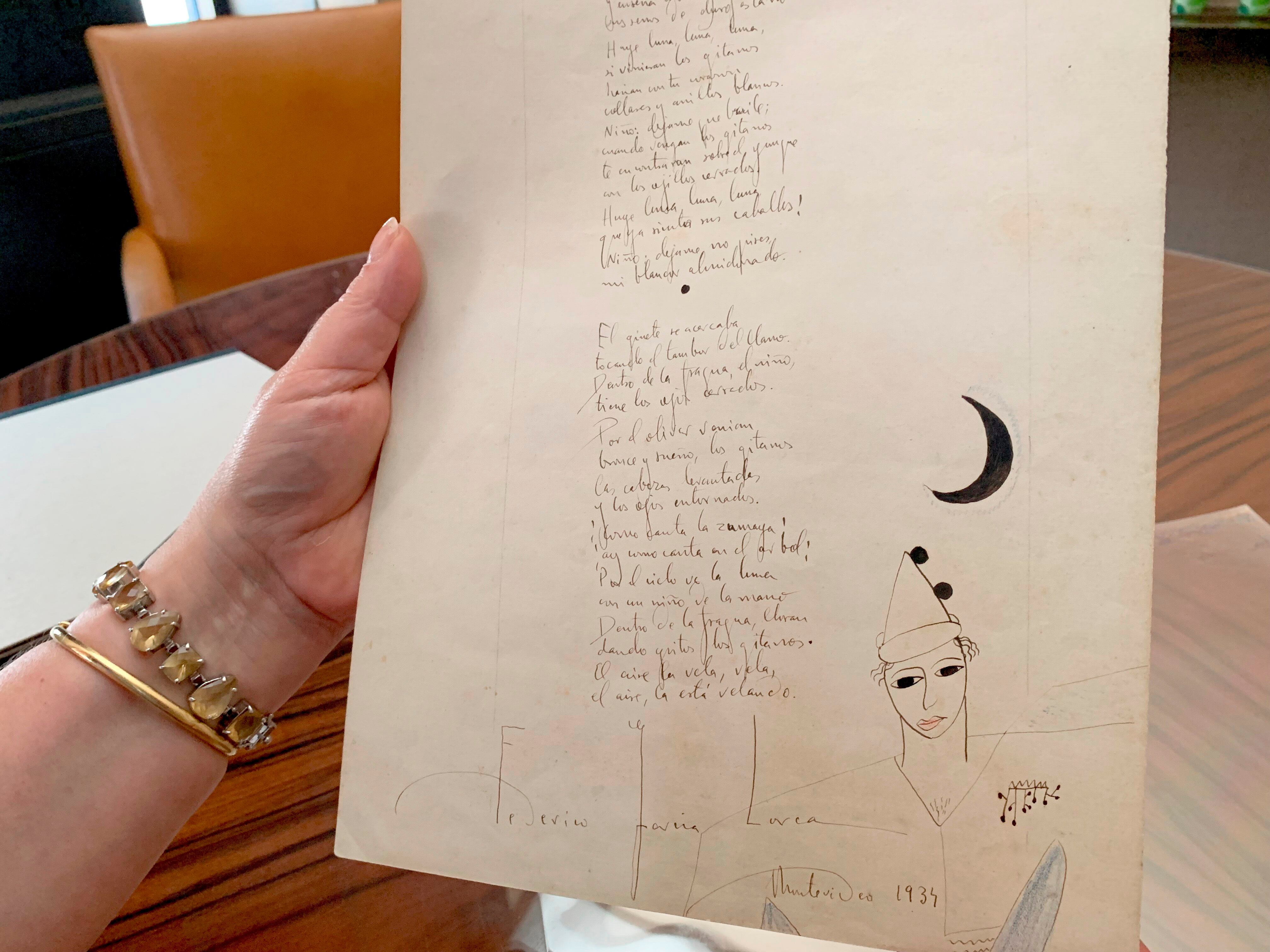 Vista del manuscrito del primer poema del Romancero Gitano, de Federico García Lorca
